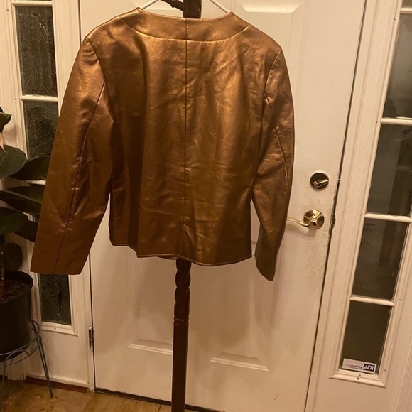 Jaclyn SMITH COPPER FAUX LEATHER JACKET SIZE L - Picture 5 of 6